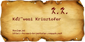 Kövesi Krisztofer névjegykártya