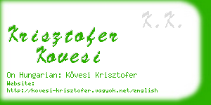 krisztofer kovesi business card